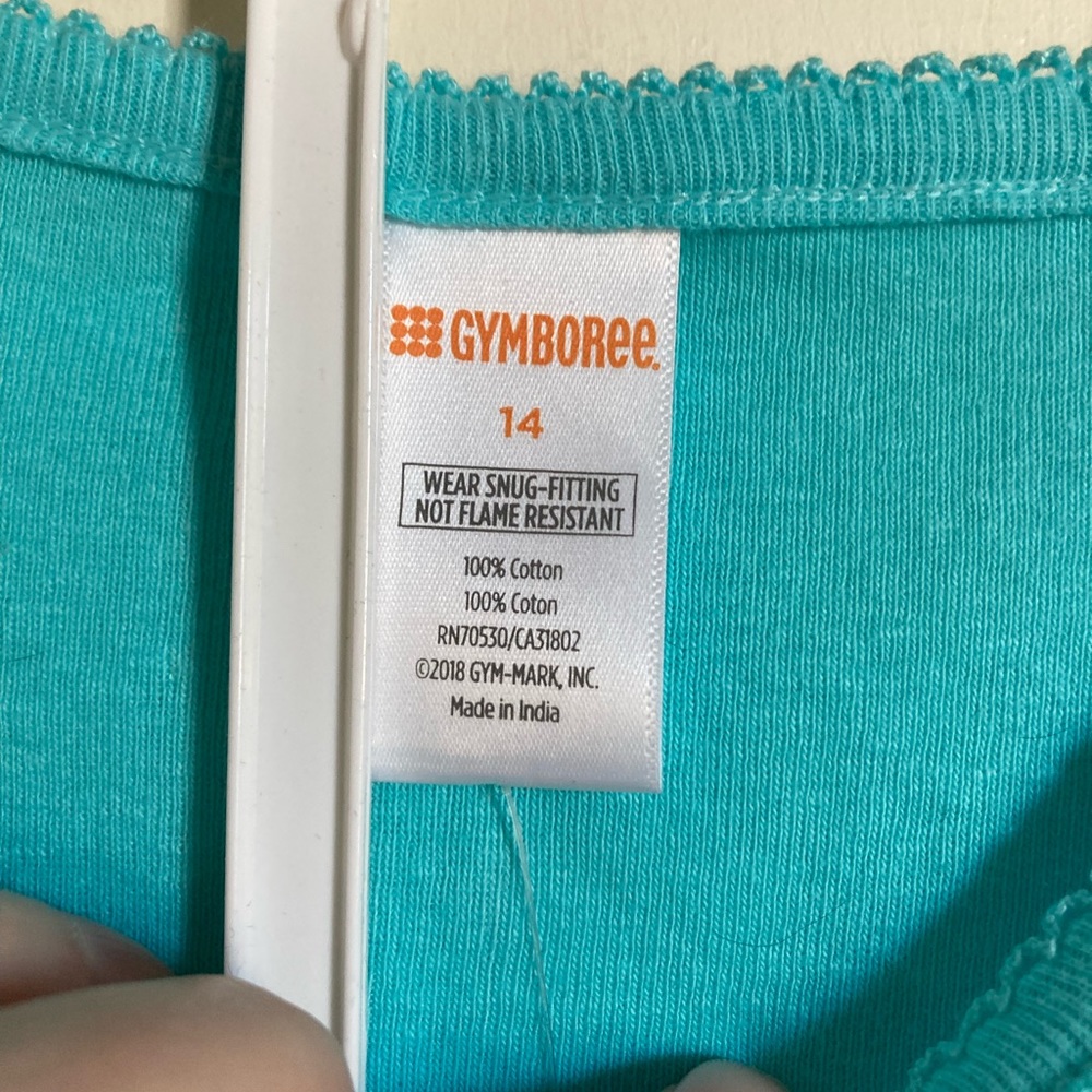 🌸Gymboree New 2pc Turquoise Short Sleeve Shirt & White Shorts Pj Set #IB - Picture 4 of 7